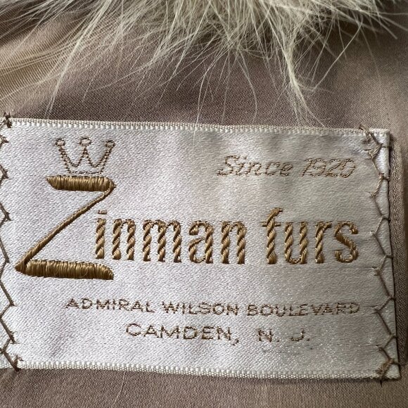 Vintage Zinman Furs Genuine Mink Coat with Fox Collar Belted Luxury Fur Jacket - Picture 9 of 15